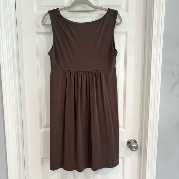 Saint Tropez West Fit& Flare Empire Sleeveless Brown Stretch Knit Tank Dress XL - Picture 8 of 15